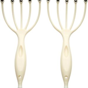 Head Massager,Protable Handheld SPA Scalp Massage Tool for Deep Relaxation & Stress Reduction Wet and Dry in The Office Home SPA (2-Pack) (White White)