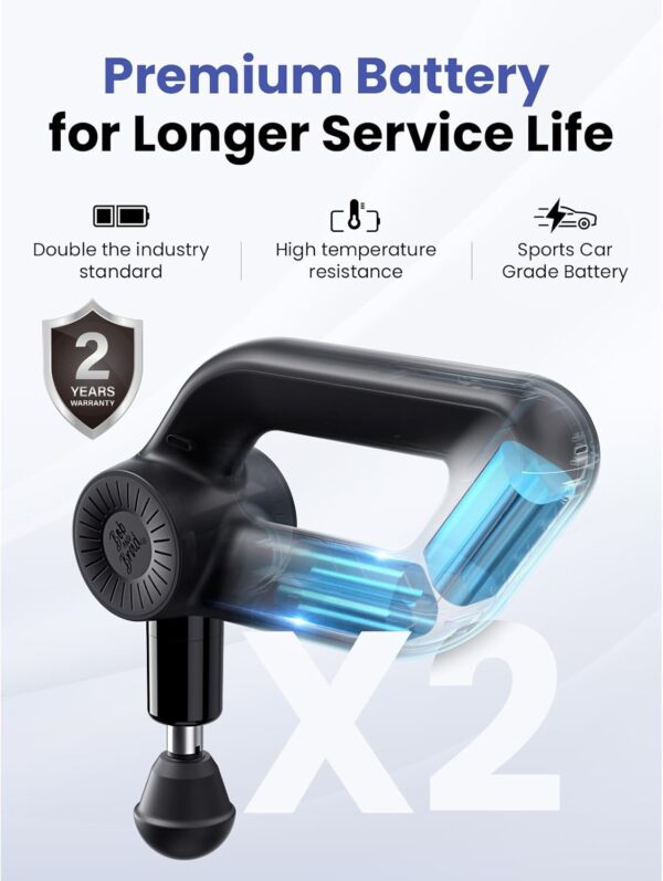 610pEMXh-L._AC_SL1500_.jpg BOB AND BRAD D6 Pro Plus Massage Gun with Heat, Deep Tissue Percussion with 16mm Amplitude, Professional Muscle Massager Gun for Athletes, Quiet Electric Handheld Massager