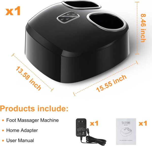 61D8L4FPRxL._AC_SL1500_.jpg Shiatsu Foot Massager with Heat Feet Massager for Plantar Fasciitis, Neuropathy with Air Compression, Deep Kneading, Multiple Modes & Adiustable Intensity, Gifts for Women Men, Size 13