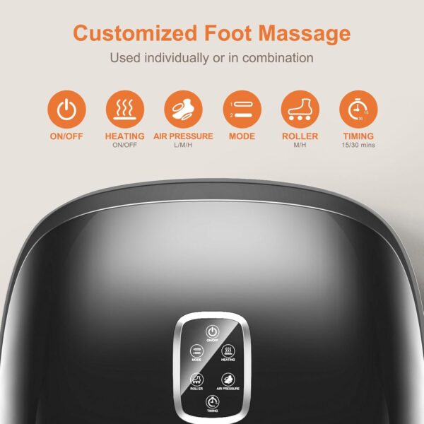 61DEFDC0IiL._AC_SL1500_.jpg Shiatsu Foot Massager with Heat Feet Massager for Plantar Fasciitis, Neuropathy with Air Compression, Deep Kneading, Multiple Modes & Adiustable Intensity, Gifts for Women Men, Size 13