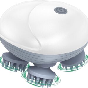 ORIA Electric Scalp Massager, Pet Massager for Dogs and Cats, Waterproof Head Massager with 4 Removable Massage Heads, 96 Nodes, for Stress Relief, Full Body Relaxation, Promote Bonding