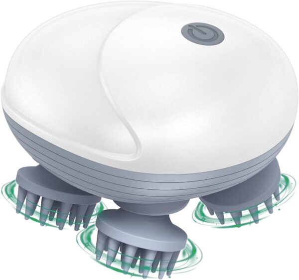 61XscE4ek2L._AC_SL1500_.jpg ORIA Electric Scalp Massager, Pet Massager for Dogs and Cats, Waterproof Head Massager with 4 Removable Massage Heads, 96 Nodes, for Stress Relief, Full Body Relaxation, Promote Bonding