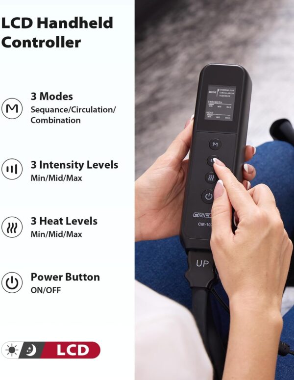 61kUh6B10JL._AC_SL1500_.jpg CINCOM Leg Massager with Heat and Compression for Circulation and Pain Relief Foot and Leg Massager Birthday Gifts for Women Men