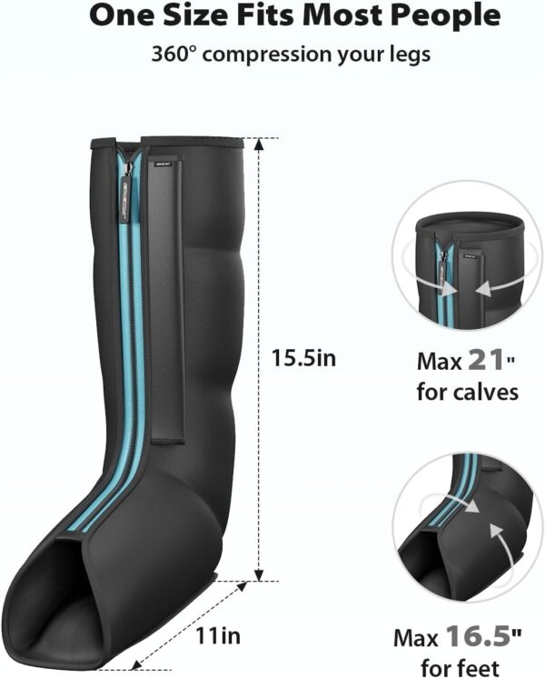 61uZOfQnsoL._AC_SL1500_.jpg CINCOM Leg Massager for Circulation and Pain Relief, Air Compression Massager for Foot and Leg Helpful for Lymphedema Edema Restless and Relaxation Birthday Gift for Women Men
