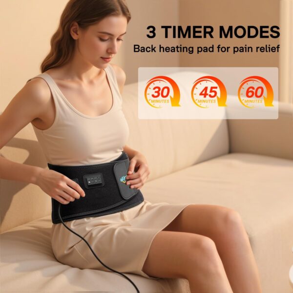 ALLJOY 67" Heating Pad for Back Pain Relief FSA Eligible HSA, Plug-in Lower Back Massager with 3 Heat 5 Vibration Back Lumbar Support Wearable Heating Pad for Cramps, Christmas Gifts for Women Men