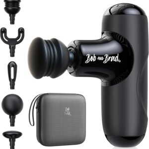 BOB AND BRAD Q2 Mini Massage Gun, Pocket-Sized Deep Tissue Massager Gun, Portable Percussion Muscle Massager Gun, Ultra Small & Quiet Muscle Massage Gun for Muscle Recovery with Carry Case