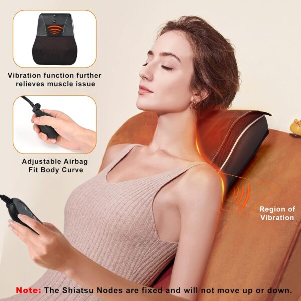 Shiatsu Neck and Back Massager with Heat,Neck Massager for Pain Relief deep Tissue,3D Kneading Massage Pillow for Back,Shoulder,Leg,Gifts for Mom,Dad,Women (Black)