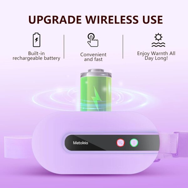 71CRtZARCZL._AC_SL1500_.jpg Portable Cordless Heating Pad, Electric Waist Belt Device, Heating Pad for Back Pain with 3 Modes, Portable Electric Fast Heating Belly Wrap Belt for Women and Girl(Purple)