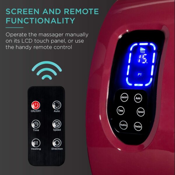 71JF3sfjkL._AC_SL1500_.jpg Best Choice Products Shiatsu Foot Massager with Heat for Plantar Fasciitis & Neuropathy, Kneading Foot & Calf Massager with Remote, 360?? Adjustable Handle, Rolling & Compression Massage - Burgundy