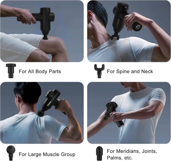 Mebak 7 Massage Gun, Massage Gun Deep Tissue for Pain Relief, Muscle Massager for Home, Office & Gym, 5 Speed Levels