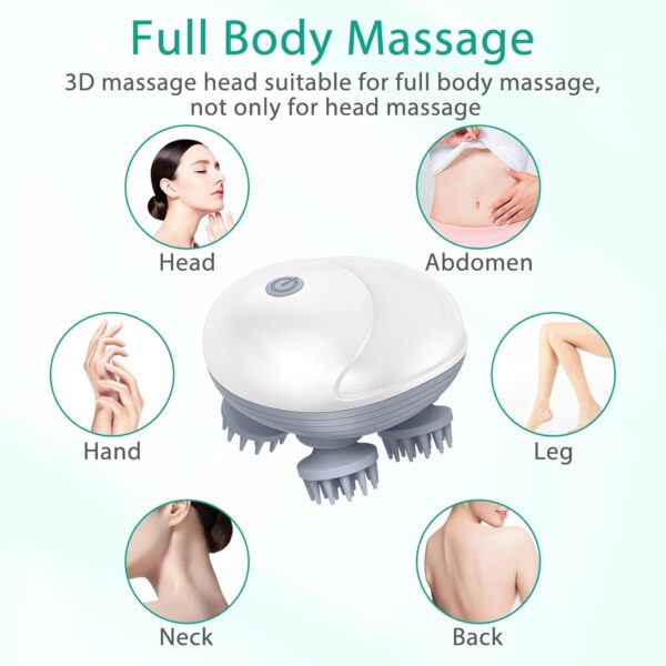 71KNWBSwDJL._AC_SL1500_.jpg ORIA Electric Scalp Massager, Pet Massager for Dogs and Cats, Waterproof Head Massager with 4 Removable Massage Heads, 96 Nodes, for Stress Relief, Full Body Relaxation, Promote Bonding
