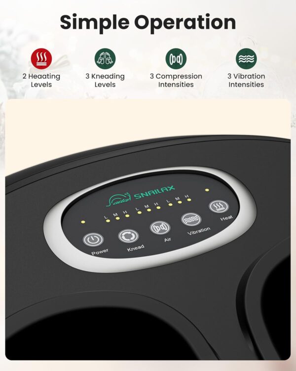 71LVWWBD3BL._AC_SL1500_.jpg Snailax Shiatsu Foot Massager Machine with Soothing Heat, Deep Kneading, Air Compression, Improve Blood Circulation and Foot Wellness,Relax for Home or Office Use