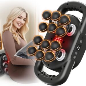 12 Head Massage Gun Deep Tissue with 9 Levels & 9 Modes,Cordless Electric Percussion Massager Tool for Back/Neck/Shoulder/Hand/Leg/Feet/-Full Body Muscle Pain Relief,Ideal Gifts for Men/Women/Mum/Dad