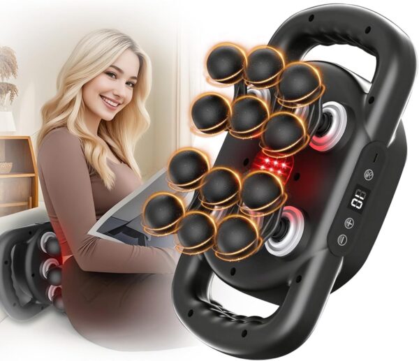 71NYBBj7SJL._AC_SL1500_.jpg 12 Head Massage Gun Deep Tissue with 9 Levels & 9 Modes,Cordless Electric Percussion Massager Tool for Back/Neck/Shoulder/Hand/Leg/Feet/-Full Body Muscle Pain Relief,Ideal Gifts for Men/Women/Mum/Dad