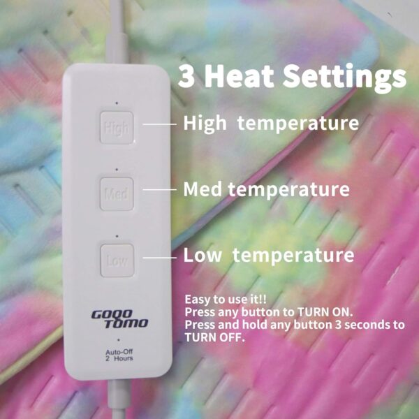 71O2u6lp-L._AC_SL1500_.jpg GOQOTOMO Electric Heated Pad for Back/Waist/Abdomen/Sh-oulder/Neck Pain and Cramps Relief - Moist and Dry Heat Therapy with Auto-Off Hot Heating Pad by-Rainbow