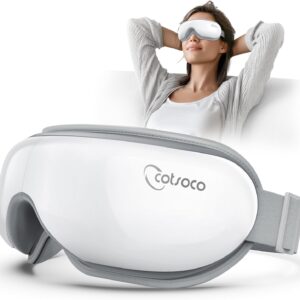 cotsoco Eye Massager with Heat, Birthday Gifts for Women, Heated Eye Mask with Bluetooth Music, Relax & Reduce Strain Dark Circles and Improve Sleep, Gift for Mom Dad Women Men