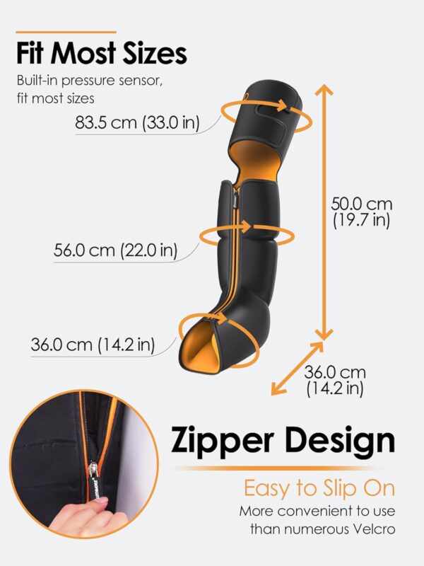 SLOTHMORE Leg Massager with Heat and Air Compression, Foot Calf & Thigh Massage for Circulation and Pain Relief, Sequential Compression Device for Swollen Legs, 3 Intensities 6 Modes