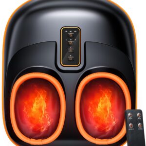 Foot Massager Machine with Heat, Upgrade 6 Airbags 29 Nodes Deep Rolling, Compression, Ankle Kneading, Shiatsu Foot Massager for Neuropathy Plantar Fasciitis, Gifts for Men Women Fits Up to 13"