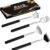 XKOS 4 Pack Different Back Scratcher Portable Telescoping with Rubber Handles, Extendable Metal Back Massager Tool with Beautiful Box, Stocking Stuffers for Men Women Adults (Black)
