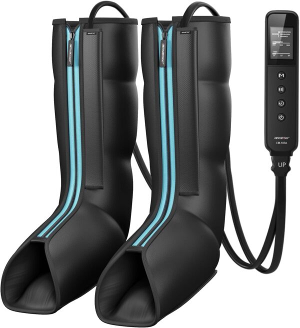 71ZuUjs9g4L._AC_SL1500_.jpg CINCOM Leg Massager for Circulation and Pain Relief, Air Compression Massager for Foot and Leg Helpful for Lymphedema Edema Restless and Relaxation Birthday Gift for Women Men