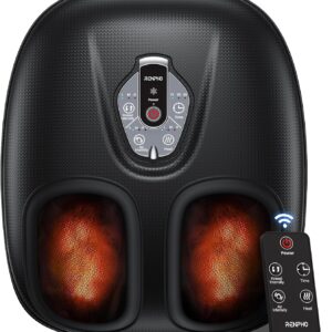 RENPHO Foot Massager Machine with Heat [2026 Upgraded], Fathers Day Dad Gifts for Men Husband, FSA Eligible HSA Shiatsu Foot Massager for Plantar Fasciitis, Cordless Control, Gifts for Women, Black