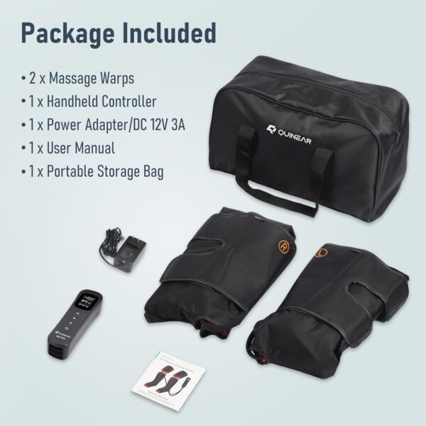 QUINEAR Leg Massager with Compression, 3-in-1 Foot Calf & Thigh Massager and Compression Therapy with Timer, Leg Massage Boots for Circulation and Pain Swelling Edema Relief, FSA-HSA Eligible