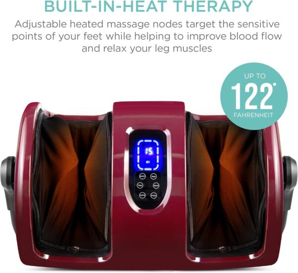 71bNi8OgTwL._AC_SL1500_.jpg Best Choice Products Shiatsu Foot Massager with Heat for Plantar Fasciitis & Neuropathy, Kneading Foot & Calf Massager with Remote, 360?? Adjustable Handle, Rolling & Compression Massage - Burgundy