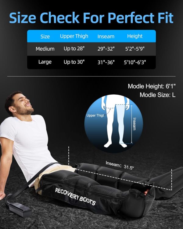 71fn82VEf0L._AC_SL1500_.jpg YINGGG Air Leg Massager with Compression: Professional Full Compression Boots with Adjustable 9 Intensities, Leg Massager for Circulation and Fatigue Relief for Post-Workout(Medium)