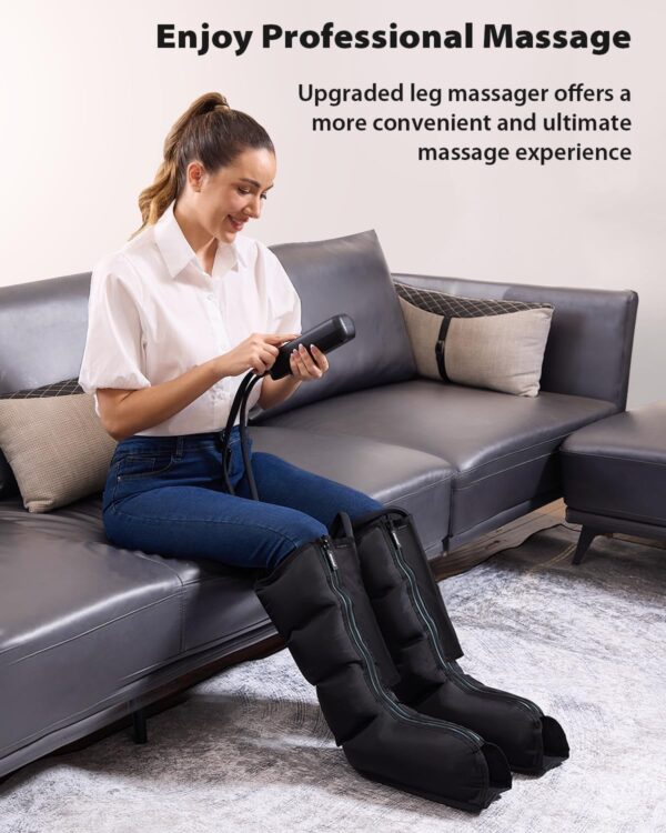 71h88ZaNzjL._AC_SL1500_.jpg CINCOM Leg Massager for Circulation and Pain Relief, Air Compression Massager for Foot and Leg Helpful for Lymphedema Edema Restless and Relaxation Birthday Gift for Women Men