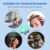 Electric Scalp Massager for Men Women, Handheld Cat Dog Pet Head Massager with 4 Massage Heads, 3 Speeds, Waterproof, for Hair Growth, Soothing Muscles Joints, Stress Relax(Green)
