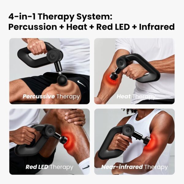 BOB AND BRAD D6 Ultra Massage Gun with Infrared Light, Deep Tissue Percussion with 16mm Amplitude, Professional Muscle Massager for Athletes, Electric Handheld Massager