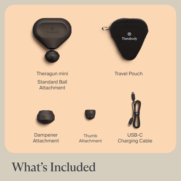 TheraGun Therabody Mini (2nd Generation) - Handheld Deep Tissue Percussion Massage Gun & Compact Personal Massager for On-The-Go, Portable Muscle Pain Relief in Neck, Back, Leg, Hand,Shoulder (Black)