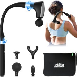 2-in-1 Detachable Muscle Massage Gun Deep Tissue with 20'' Extension Handle, Back and Neck Massager for Pain Relief, Handheld Massager for Shoulder Lower Back Leg Waist, FSA-HSA Eligible