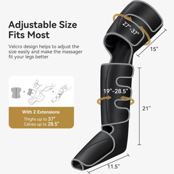 FIT KING Air Compression Leg Massager with Heat, Adjustable Wrap Design, Heated Compression Sequential Device FSA-HSA