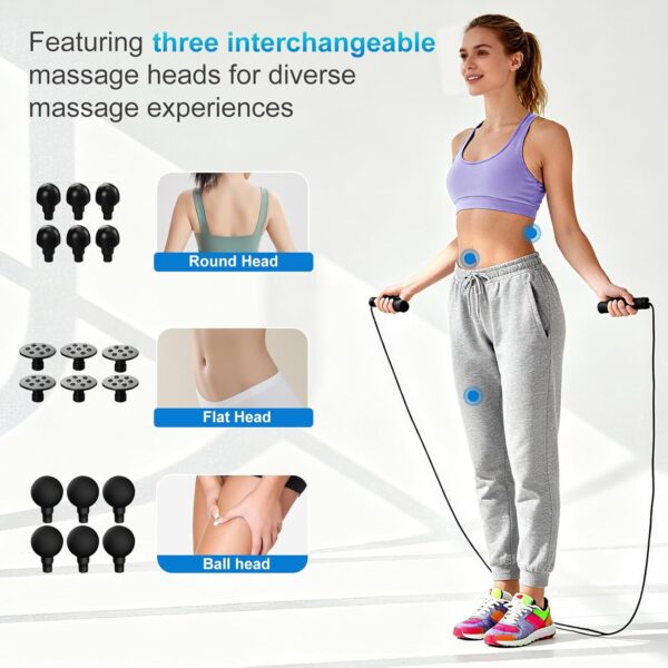 6 Head Massage Gun - Deep Tissue Massage Gun with 50 Adjustable Intensities & 9 Modes, Electric Percussion Massage Tool for Back, Leg, Muscle Pain Relief, Ideal Gifts for Friends and Parents