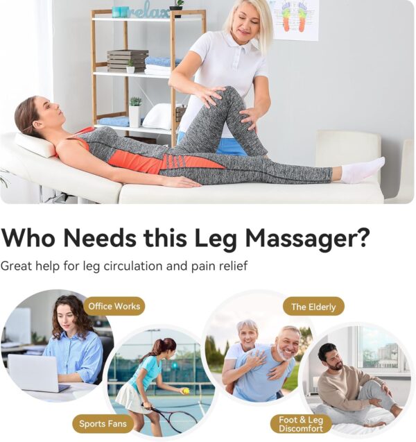 FIT KING Air Compression Leg Massager with Heat, Adjustable Wrap Design, Heated Compression Sequential Device FSA-HSA
