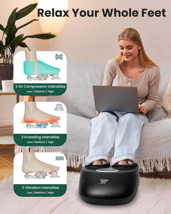 815xCsOevrL._AC_SL1500_.jpg Snailax Shiatsu Foot Massager Machine with Soothing Heat, Deep Kneading, Air Compression, Improve Blood Circulation and Foot Wellness,Relax for Home or Office Use