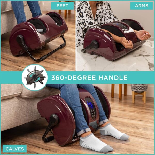 81GXupDl8bL._AC_SL1500_.jpg Best Choice Products Shiatsu Foot Massager with Heat for Plantar Fasciitis & Neuropathy, Kneading Foot & Calf Massager with Remote, 360?? Adjustable Handle, Rolling & Compression Massage - Burgundy