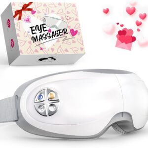 Lupow Eye Massager with Heat, Gift for Women & Men, Eye Mask with Music & White Noise for Migraine, Dry Eyes & Migraines Relief - Birthday, Christmas Gifts for Mom/Dad, Her/Him