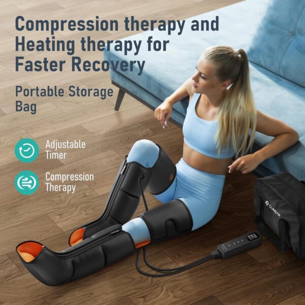 QUINEAR Leg Massager with Compression, 3-in-1 Foot Calf & Thigh Massager and Compression Therapy with Timer, Leg Massage Boots for Circulation and Pain Swelling Edema Relief, FSA-HSA Eligible