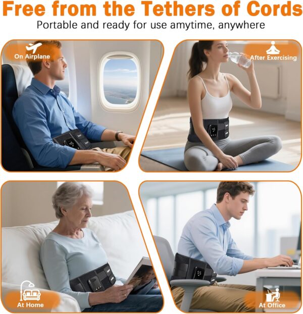 81Q6Ra6n4sL._AC_SL1500_.jpg Joyset Cordless Heating Pad for Back Pain Relief,47-60" Lower Back Massager with 5 Heat 5 Vibration,Portable Wearable Heating Pad for Cramps,Birthday Gifts for Women Men Mom Dad(Black)