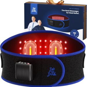 BOB AND BRAD ThermoRed Heating Pad Belt Massager for Lower Back Support, FSA Cordless Wearable Near Infrared Heat & Red Light Lumbar Back Wrap with Adjustable Vibration HSA Eligible, Gift for Family