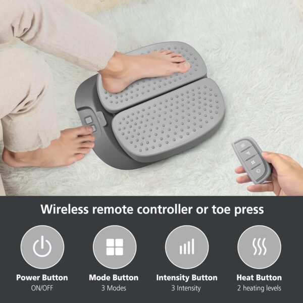 Snailax Vibration Foot Massager with Heat,Remote Control,Adjustable Vibration Speed Electric Massager Machine for Circulation,Plantar Fasciitis, Pain