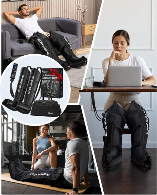 81Unz55UktL._AC_SL1500_.jpg YINGGG Air Leg Massager with Compression: Professional Full Compression Boots with Adjustable 9 Intensities, Leg Massager for Circulation and Fatigue Relief for Post-Workout(Medium)