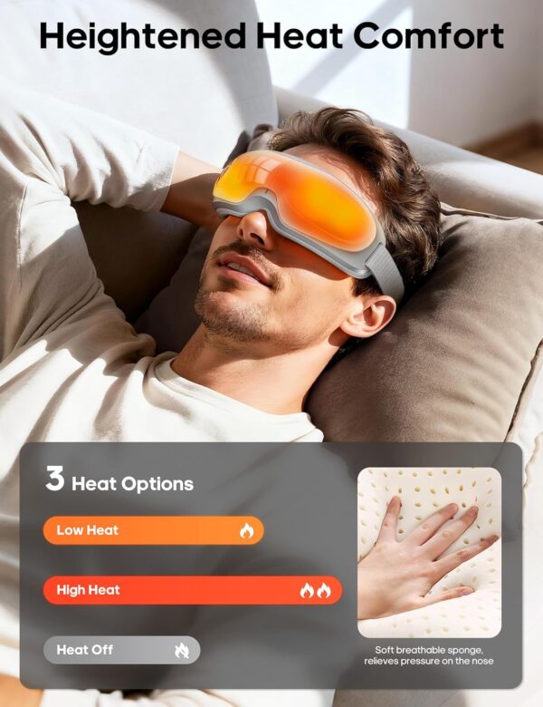 81ZwFYMzMzL._AC_SL1500_.jpg Lupow Eye Massager with Heat, Gift for Women & Men, Eye Mask with Music & White Noise for Migraine, Dry Eyes & Migraines Relief - Birthday, Christmas Gifts for Mom/Dad, Her/Him