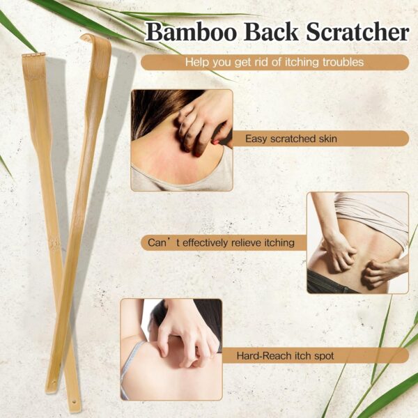 Yinkin 72 Pcs Bamboo Back Scratcher Bulk Traditional Manual Back Massager Wooden Long Scratcher for Itching Relief and Body Massage Elderly Men Women Friend and Family Nursing Gifts