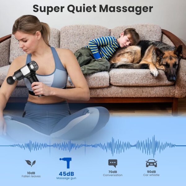 81chVg2-wL._AC_SL1500_.jpg JQX Massage Gun, Deep Tissue Massager Gun for Pain Relief, Percussion Muscle Massage Gun for Athelets, Handheld Electric Back Massager with 30 Speed Levels & 9 Massage Heads