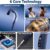 UFFAE Massage Gun with Upgraded Extension Handle, Back Massager for Pain Relief Deep Tissue, Muscles/Neck/Shoulders/Waist/Legs Massager with 4 Massage Heads & 6 Speed Levels & 3 Massage Modes, Blue