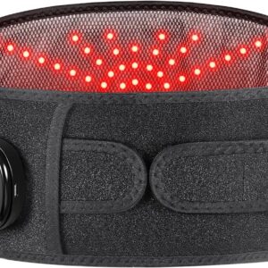 Heated Lower Back Massager with 3 Heating & 3 Vibration Modes, Cordless Heating Pad for Back, Heated Back Brace Gifts for Family Men Women