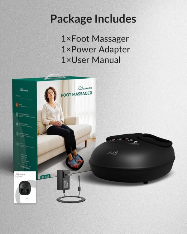 Snailax Shiatsu Foot Massager with Heat, Deep Kneading Rolling Compression Feet Massager for Plantar Fasciitis Neuropathy, 3 Heating Levels,3 Timer Option Fits Size up to 14?? Gifts for Men,Women